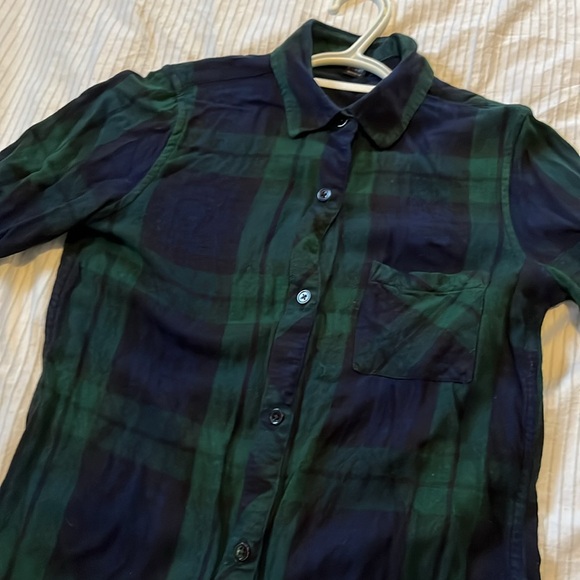 Blue green plaid button up - Picture 4 of 4